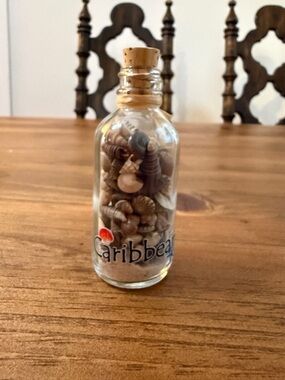 Caribbean Shell Bottle Decorative Ornament - Brown